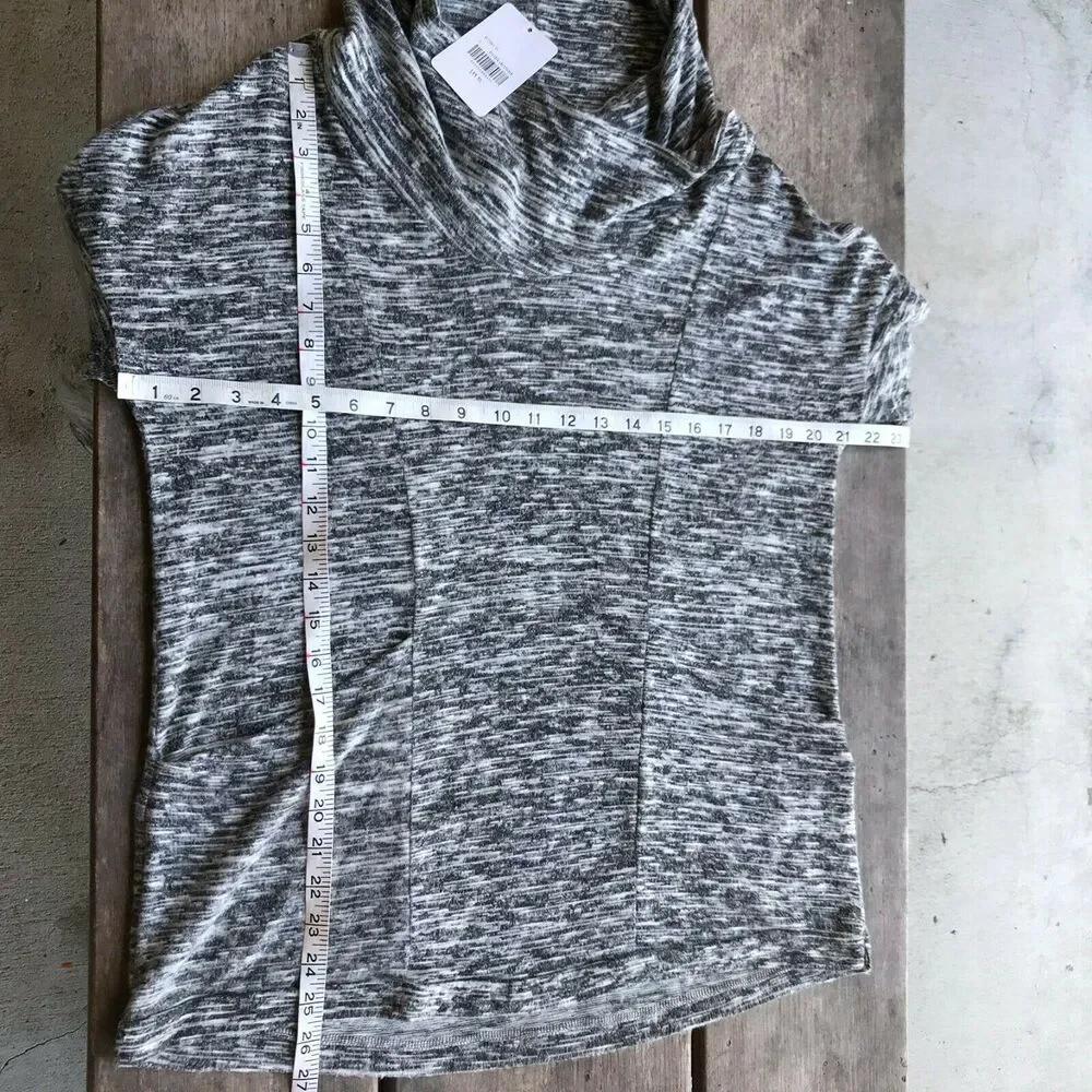 Altar'd State Womens Top Sz S Intimates Heather Gray Black Slouchy Cowl Neck NEW